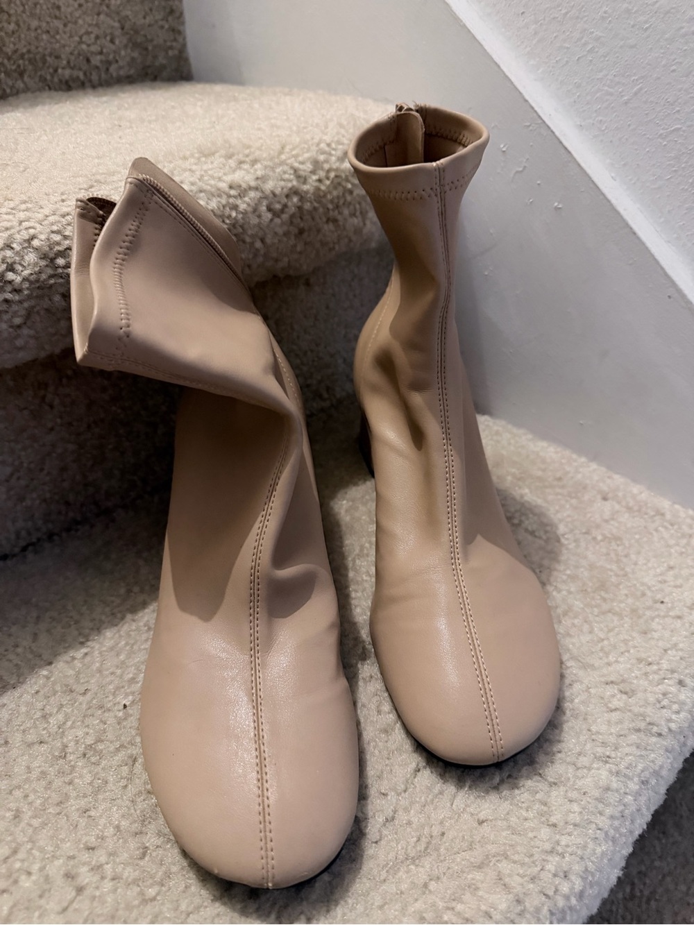 Charles & Keith Beige Heeled Ankle Boots – Size 7/37 – Sand Color